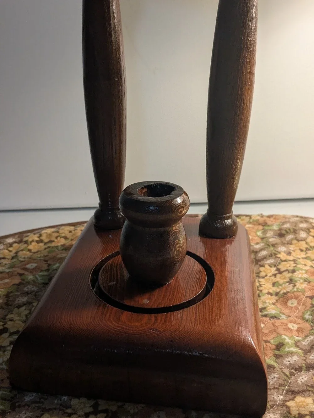 Cabincore Classic Dark Wood Hurricane Candle Holder - Dark Brown